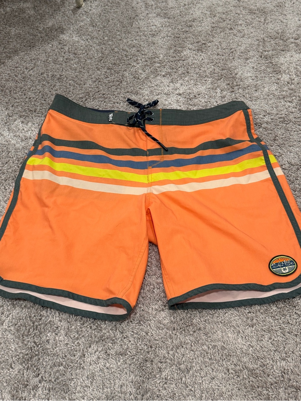 Orange Salt Life Stripe Board Shorts
